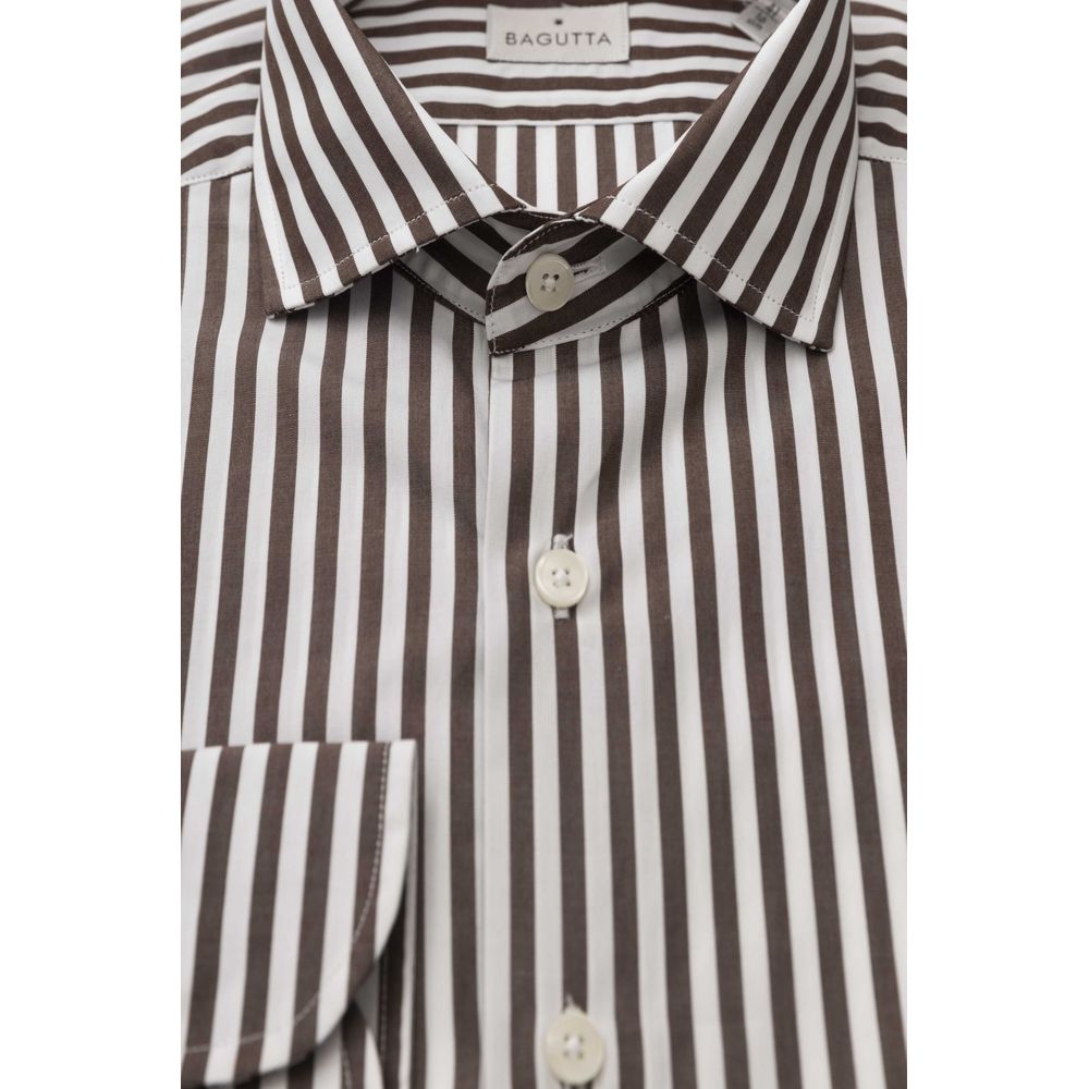 Brown Cotton Men Shirt