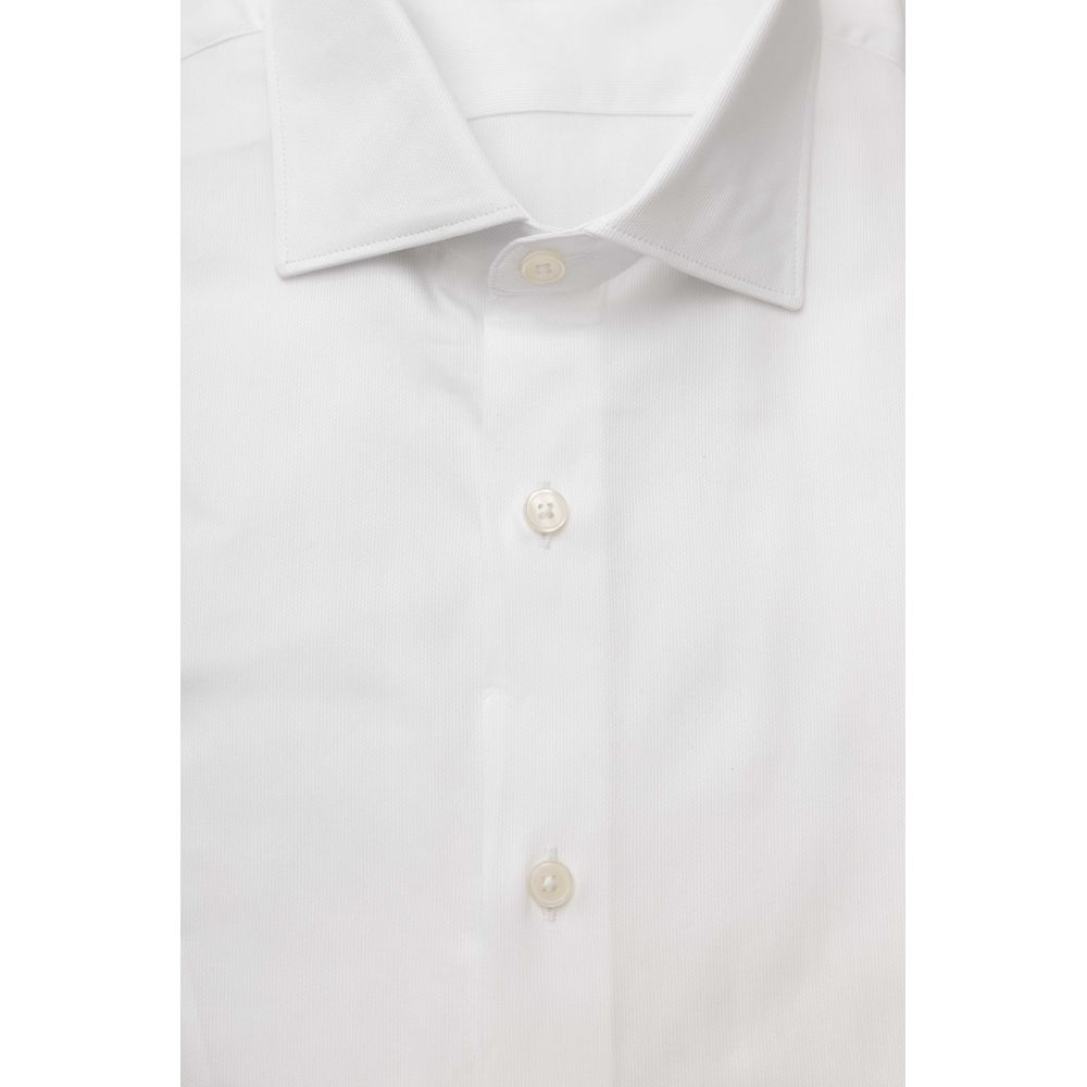 White Cotton Men Shirt