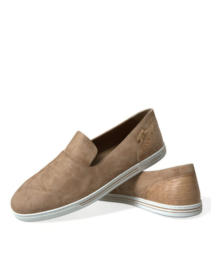 Elegant Beige Leather Loafers