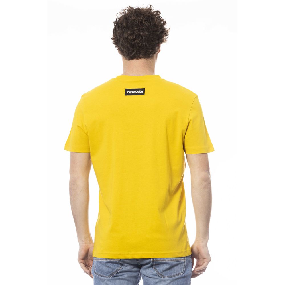 Yellow Cotton Men T-Shirt