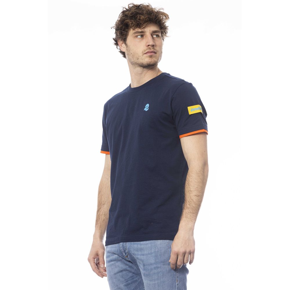 Blue Cotton Men T-Shirt