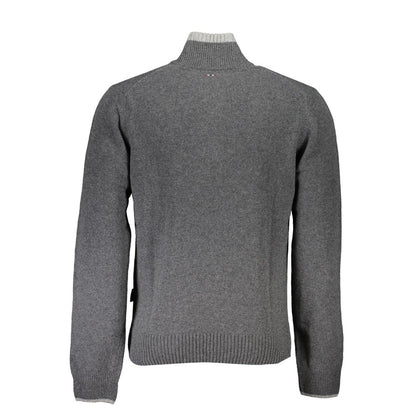 Gray Fabric Men Sweater