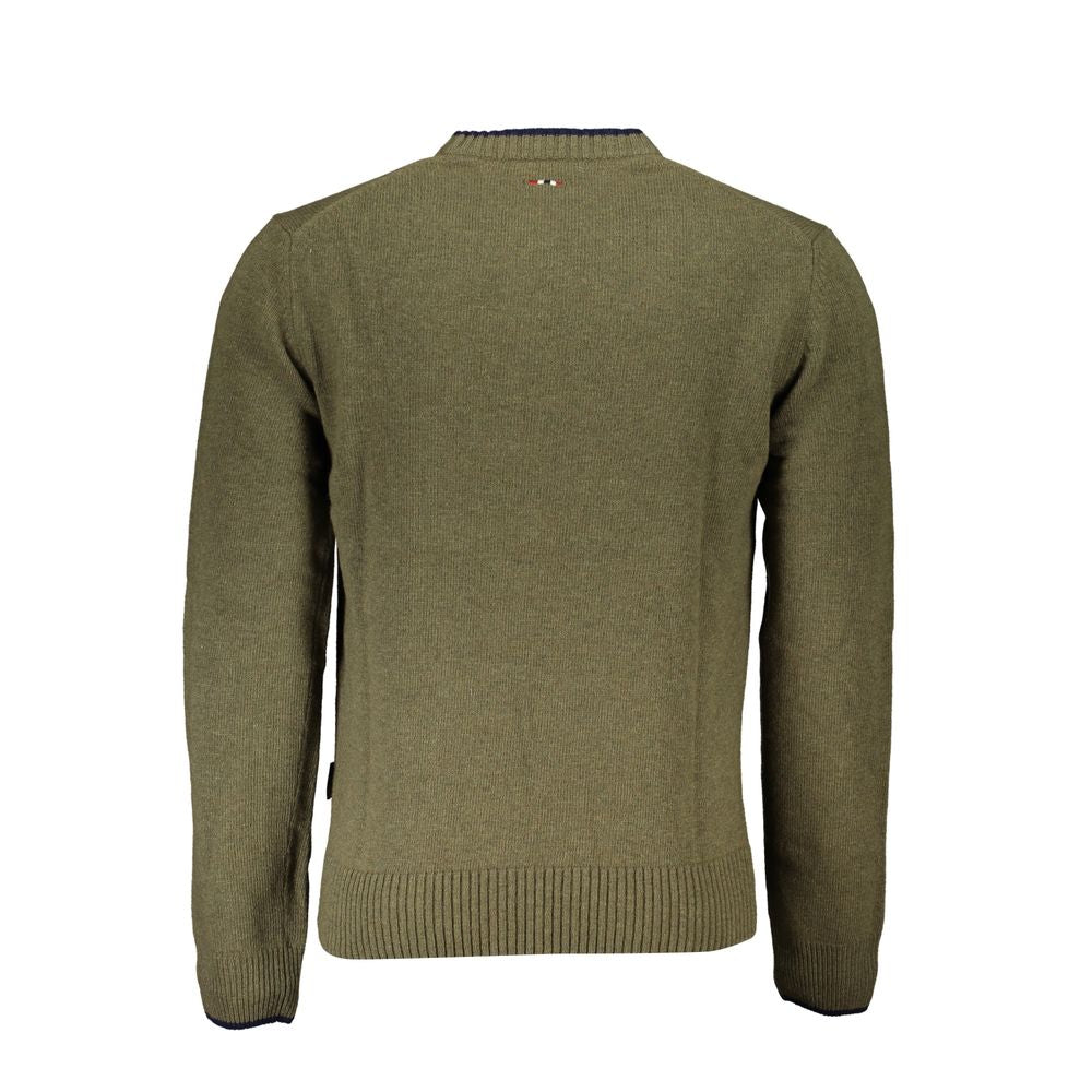 Green Fabric Men Sweater