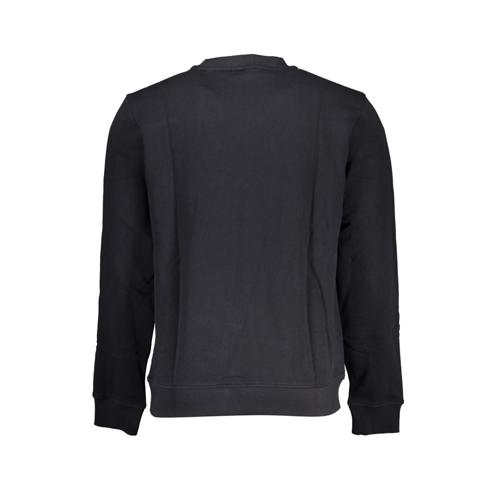 Elegant Black Long Sleeved Crew Neck Sweatshirt