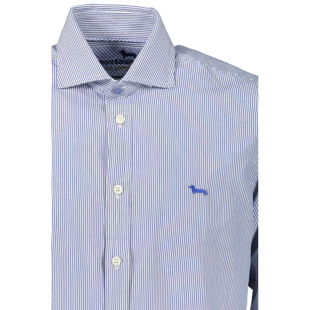 Elegant Blue Organic Cotton Shirt