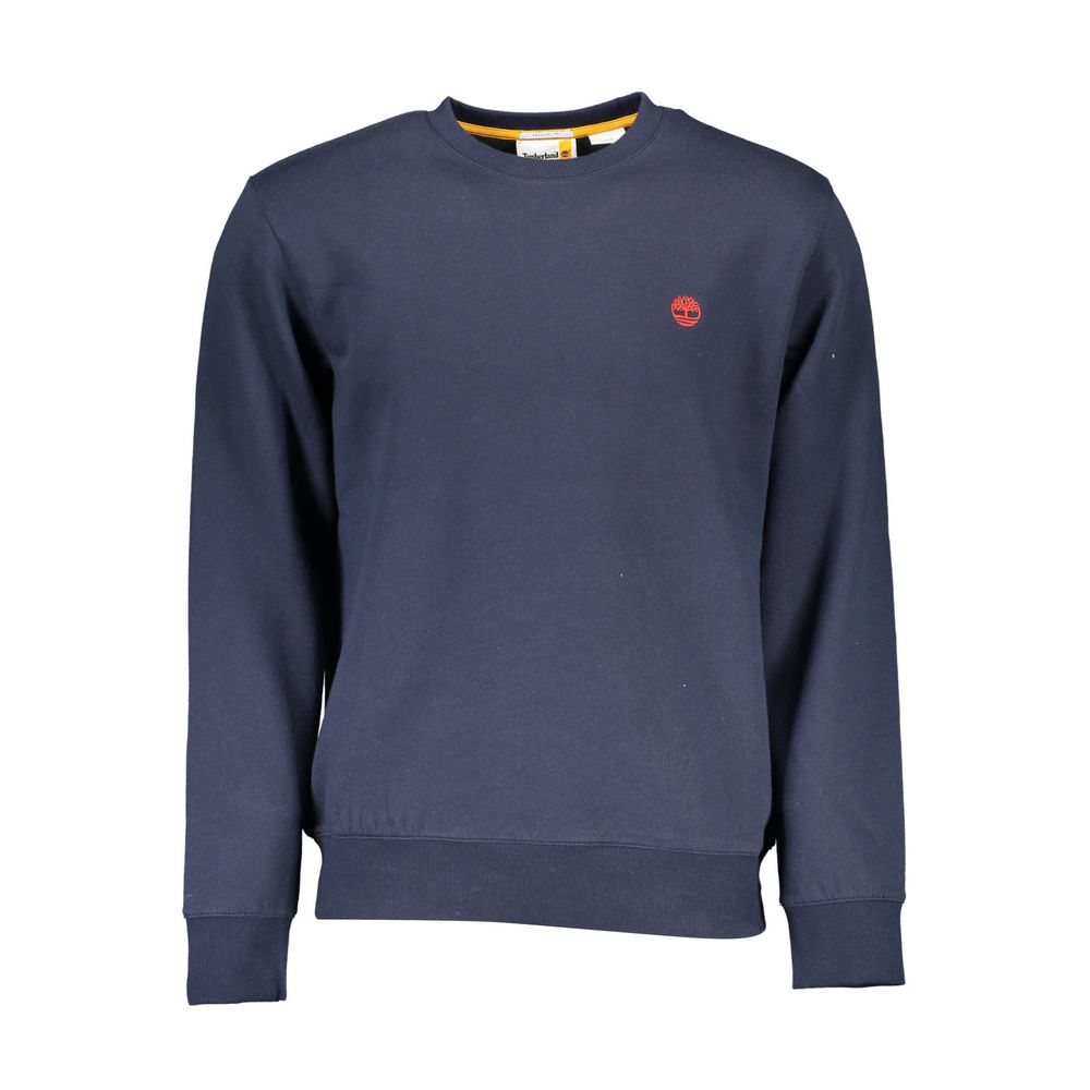 Sleek Blue Organic Cotton Crewneck Sweater