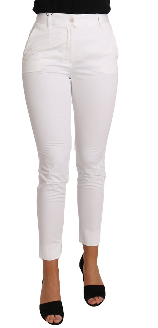 Chic White Slim Dress Pants