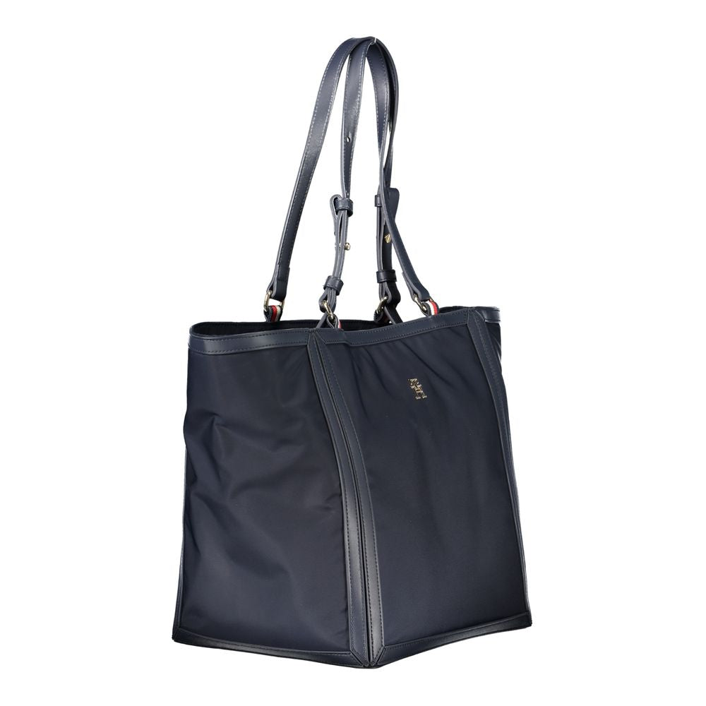 Blue Polyester Handbag