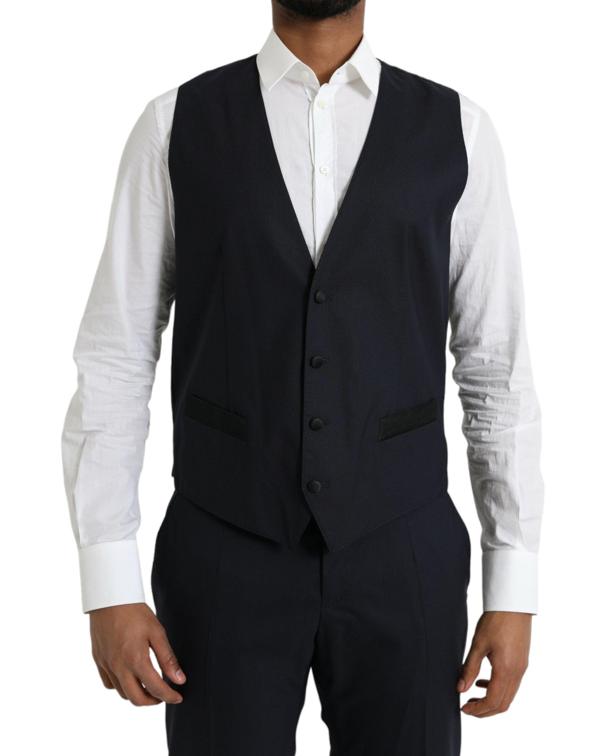 Dark Blue MARTINI Wool Formal 3 Piece Suit