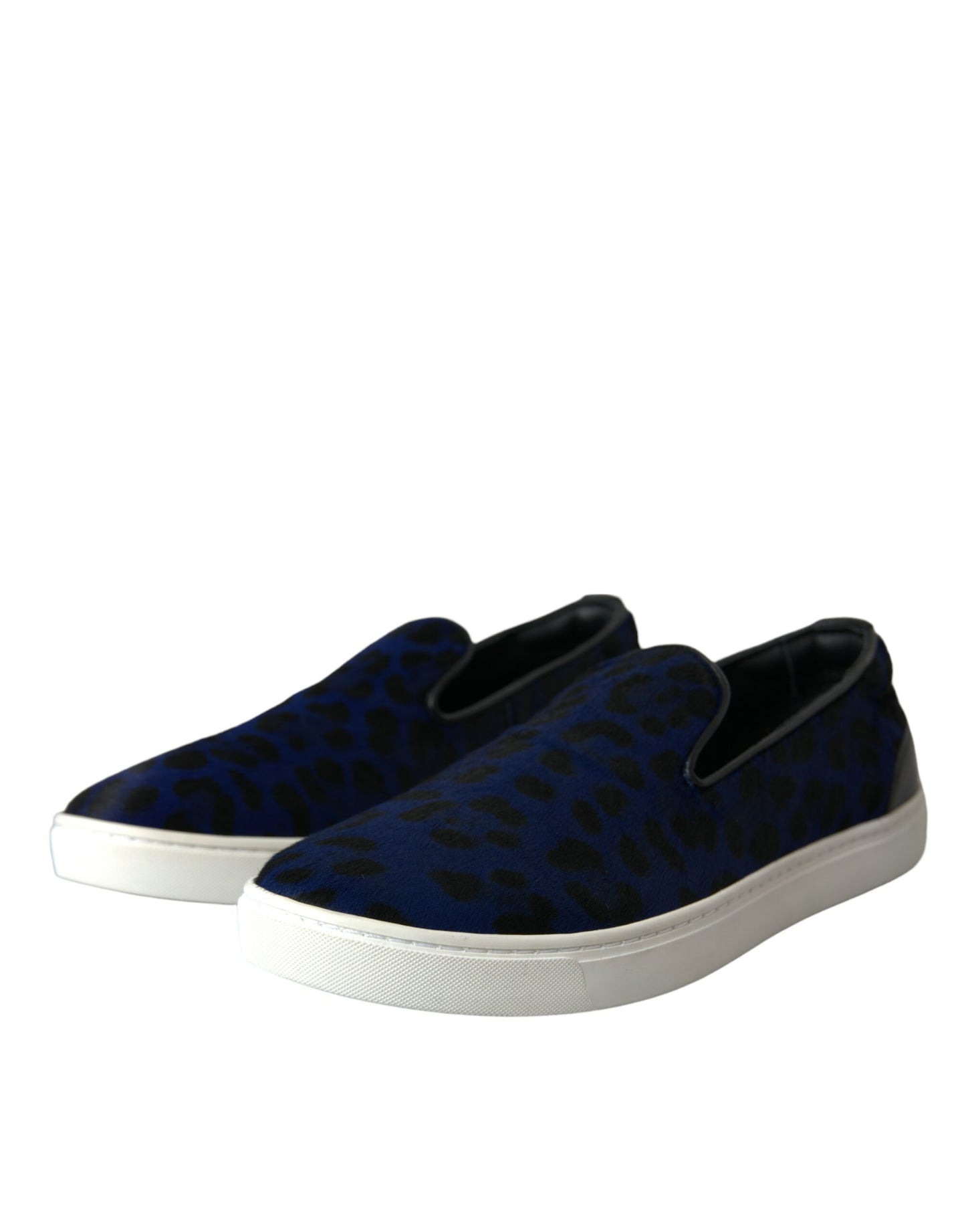 Blue Calfskin Hair Leopard Sneakers Shoes