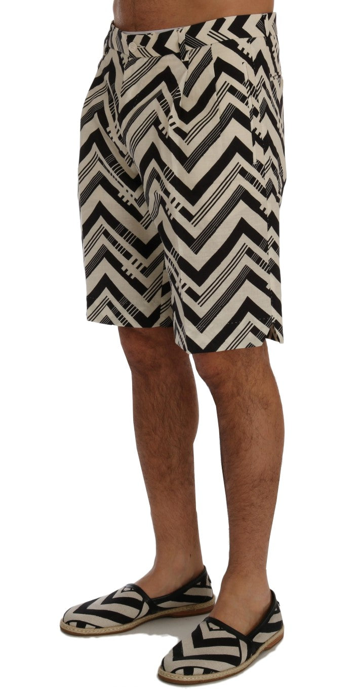 Striped Casual Knee-High Shorts