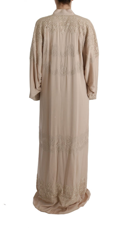 Elegant Beige Cape Kaftan Dress