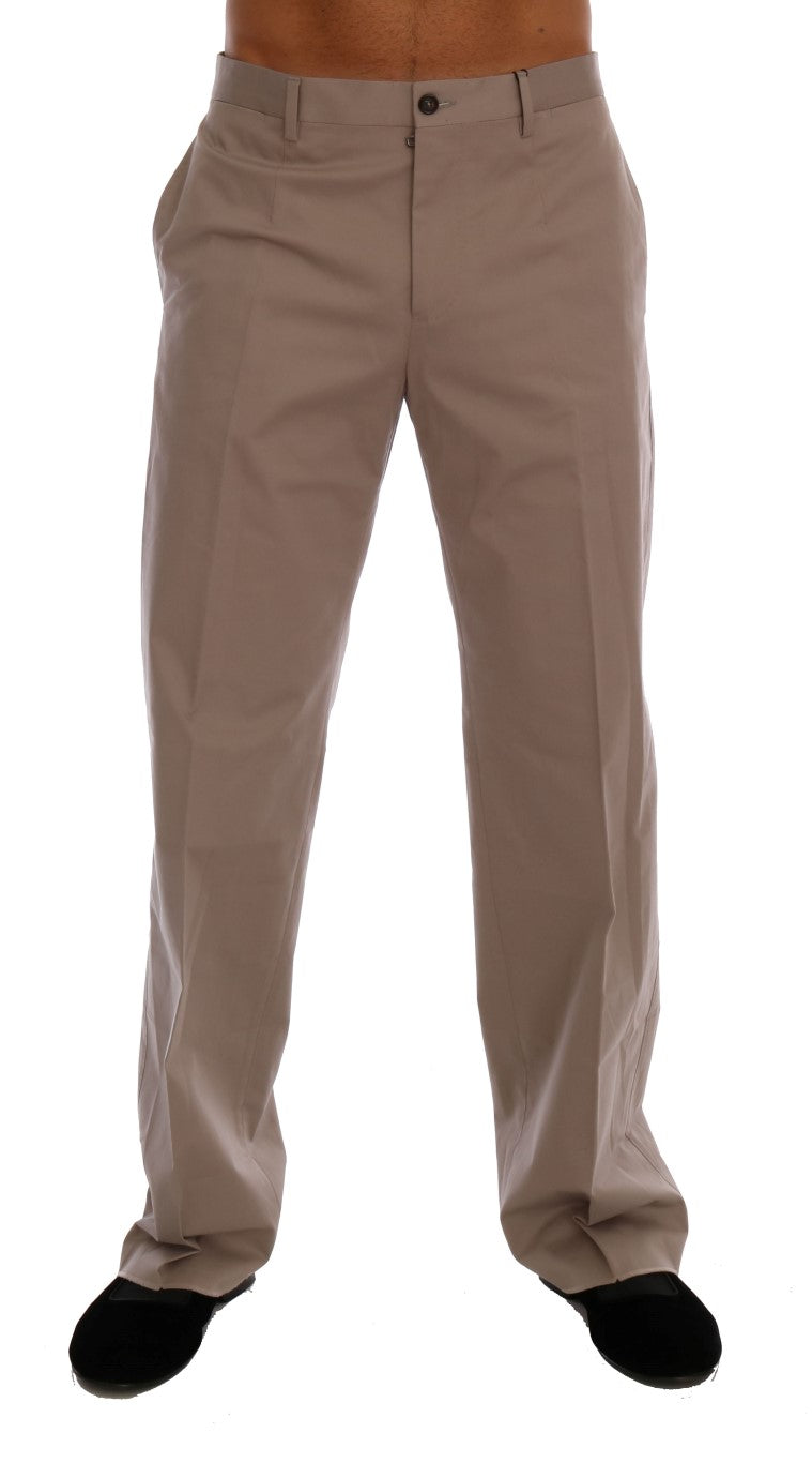 Chic Beige Chinos Casual Pants