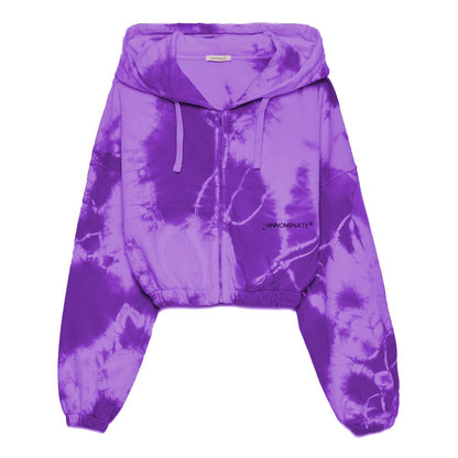 Elegant Purple Hooded Sweatshirt with Logo Print