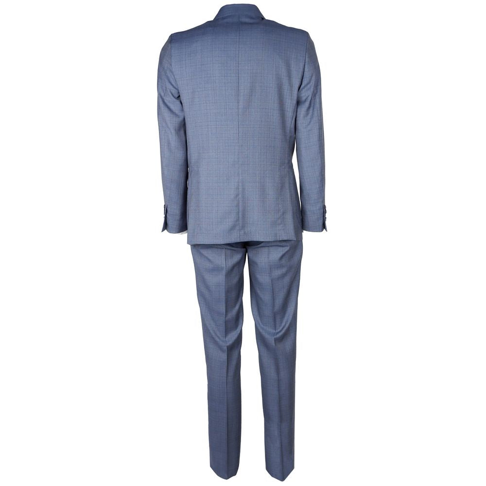 Blue Wool Men's Suit