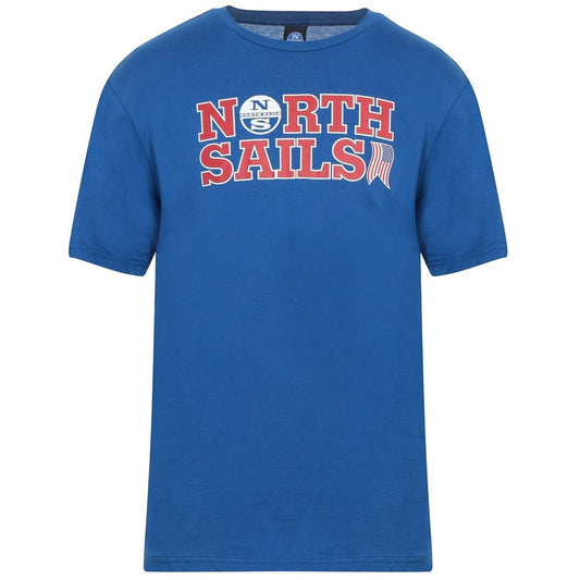 Light Blue Cotton Men T-Shirt