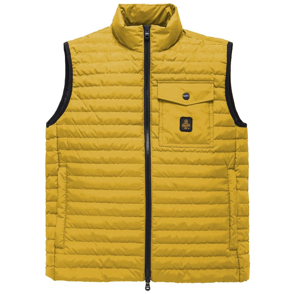 Yellow Polyester Men Vest