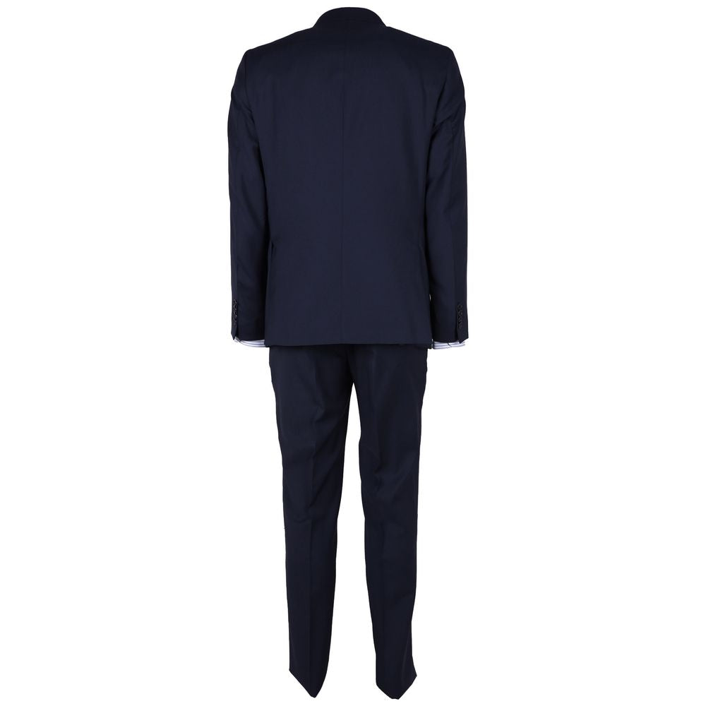 Blue Virgin Wool Mens Suit