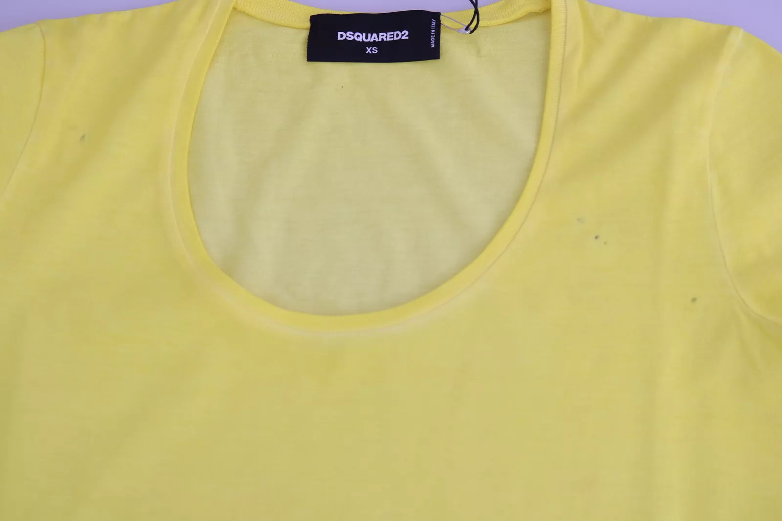 Yellow Round Neck Short Sleeve Shirt Top Blouse