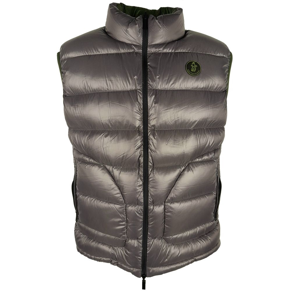 Chic Reversible Green & Grey Duck Down Vest