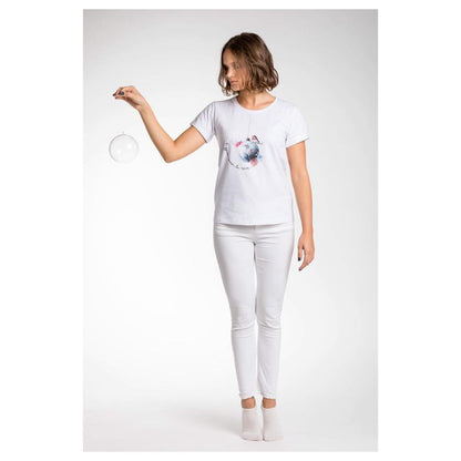 Chic White Stretch Viscose Tee