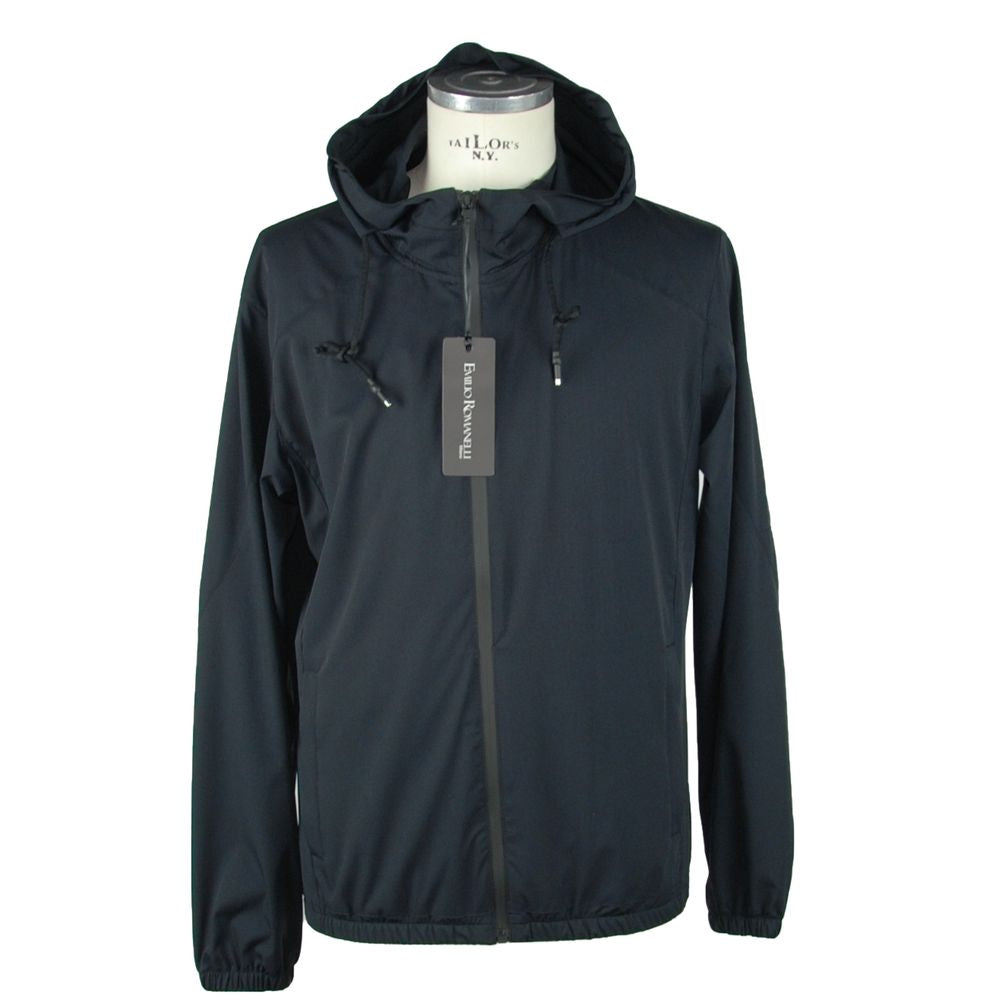 Black Polyester Men's Jacket