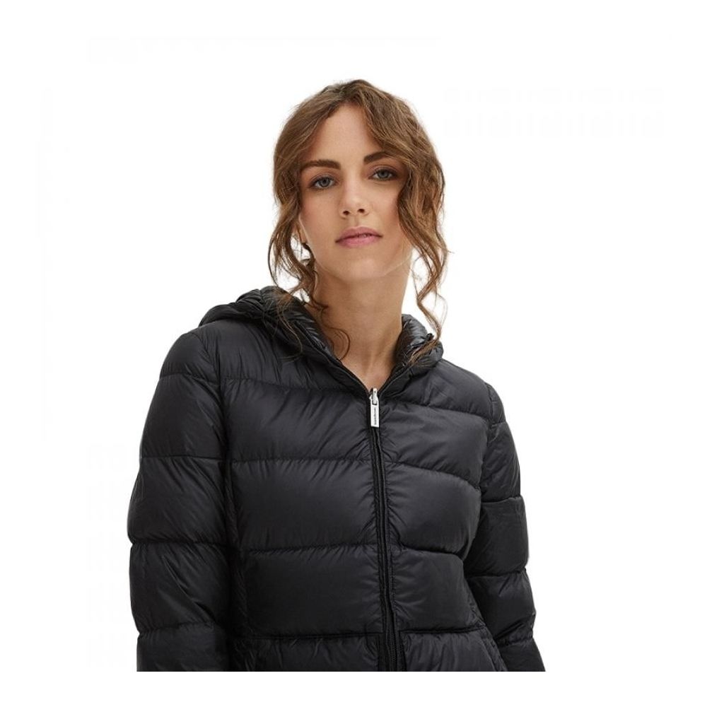 Sleek Nylon Down Jacket with Hood