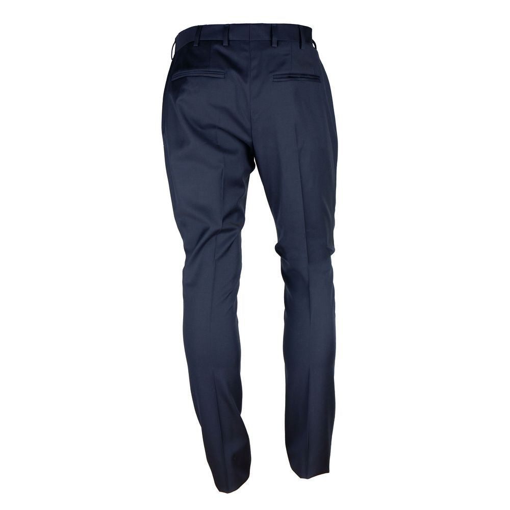 Blue Wool Men's Trouser
