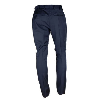Blue Wool Men's Trouser