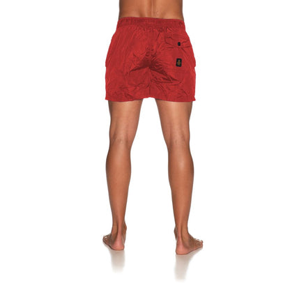 Red Nylon Men Swimwear