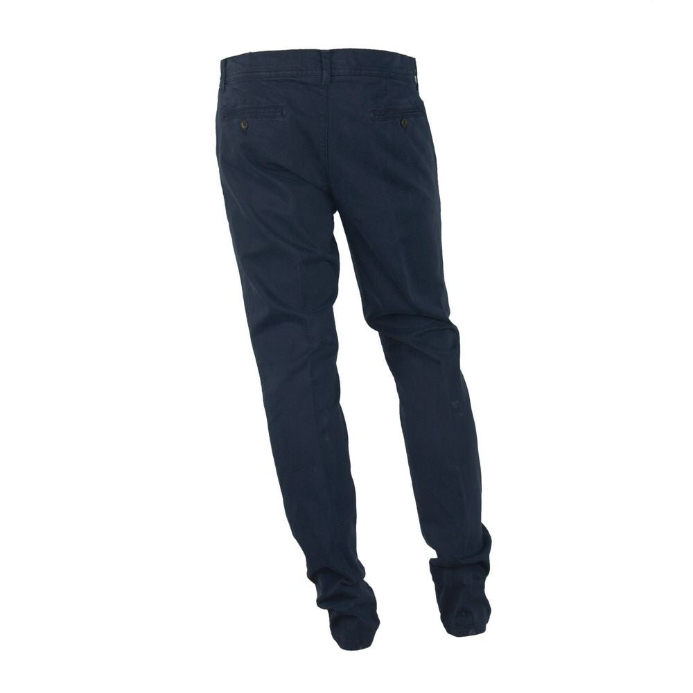 Blue Cotton Men's Trouser