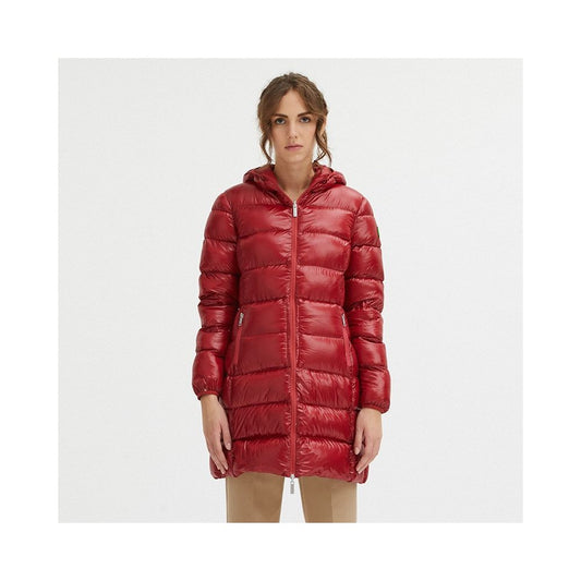 Red Nylon Women Jacket