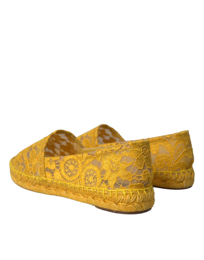 Yellow Taormina Lace Espadrille Loafers Flats Shoes