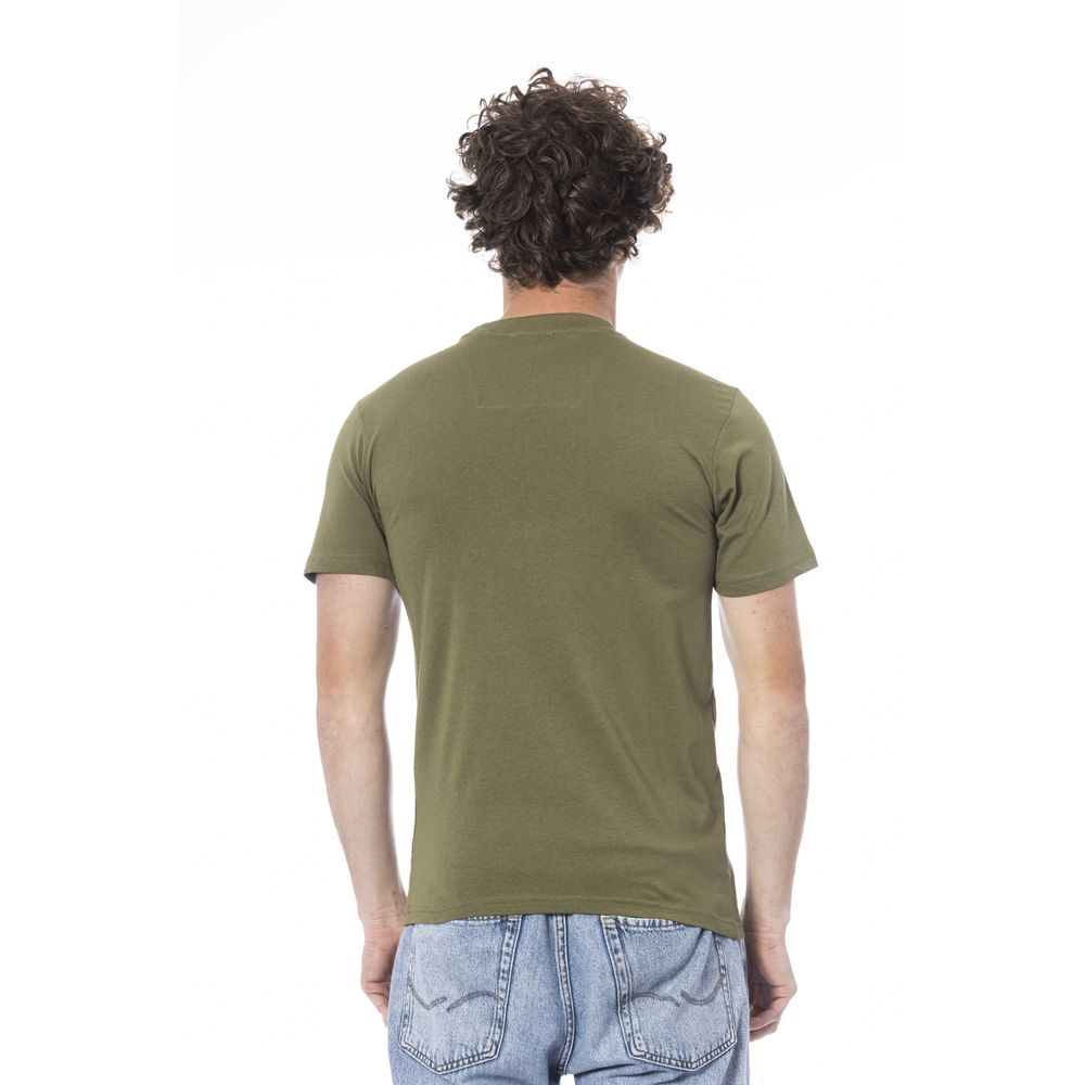 "Green Cotton Men T-Shirt"