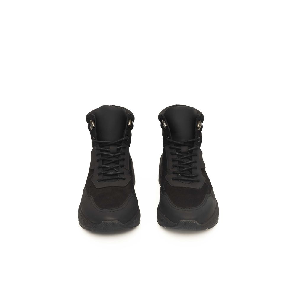 Black Leather Men Sneaker