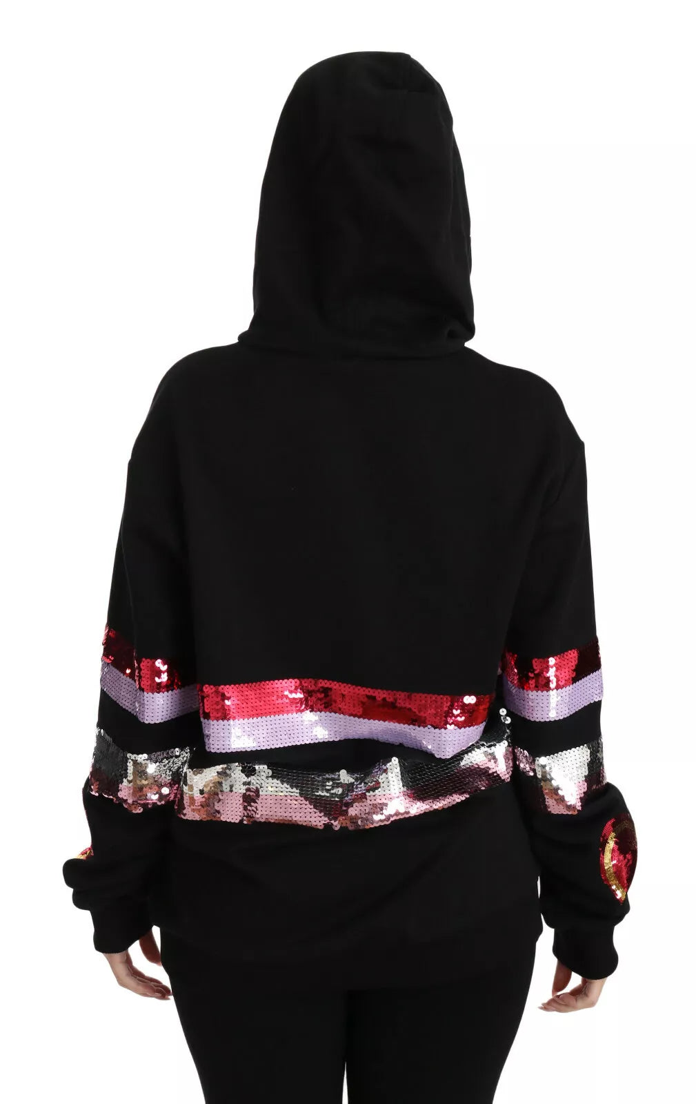 DG Sequined Hooded Pullover Sweater