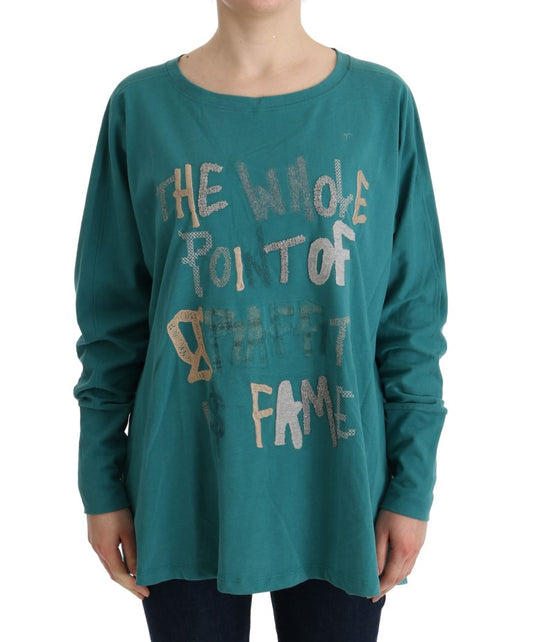 Elegant Crewneck Cotton Sweater in Green