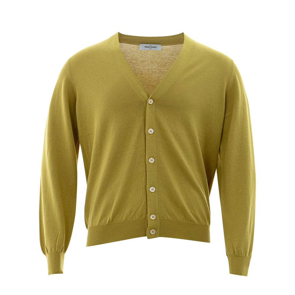 Italian Wool Cardigan in Vibrant Yellow