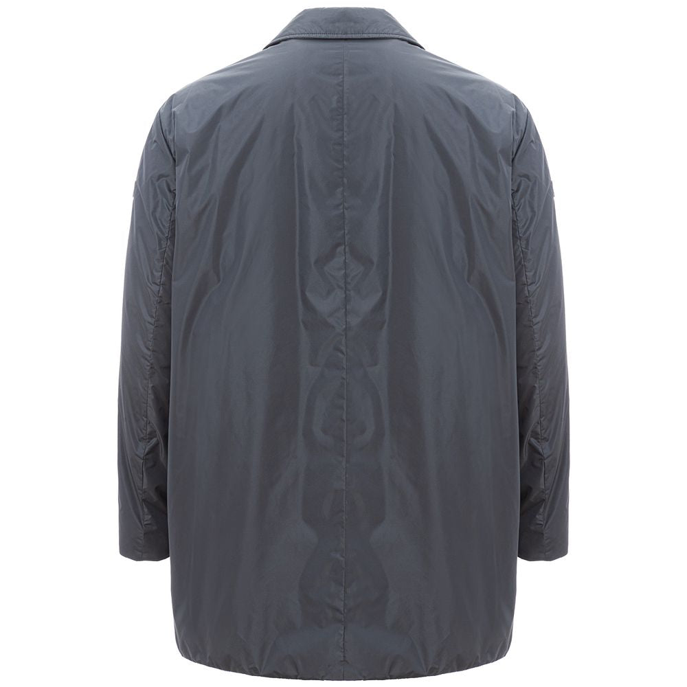 Elegant Gray Polyamide Men's Jacket