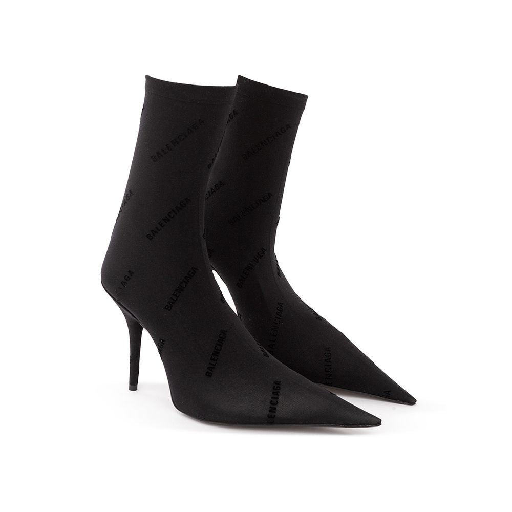 Elegant Black Spandex Statement Boots