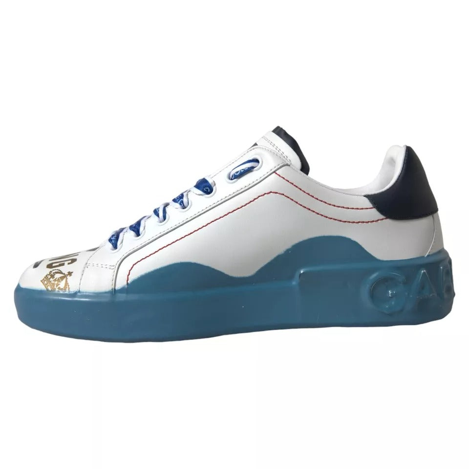 Blue White Printed Portofino Melt Sneakers Shoes