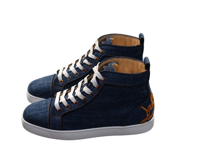 Fun Louis Flat Denim High Top Sneakers