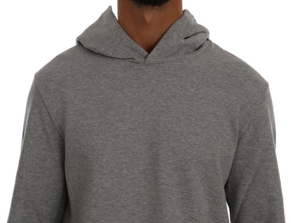 Sophisticated Gray Cotton Hooded Sweater