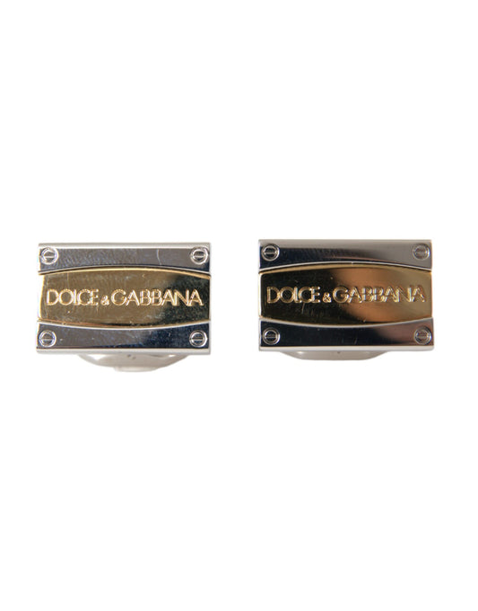 Silver Gold Plated Brass DG Logo Pin Cufflinks