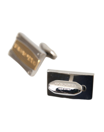 Silver Gold Plated Brass DG Logo Pin Cufflinks