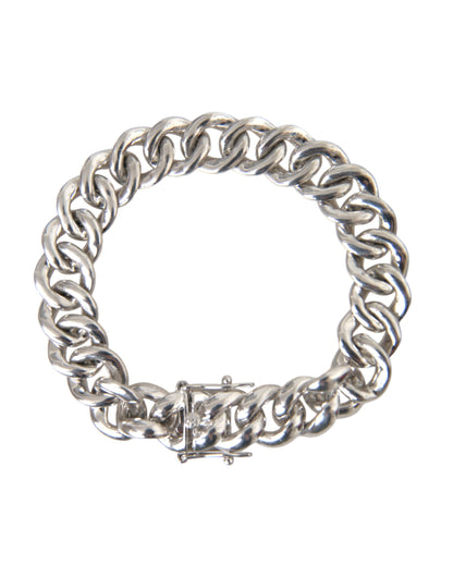 Solid Heavy Curb Link 925 Sterling Silver Bracelet Men