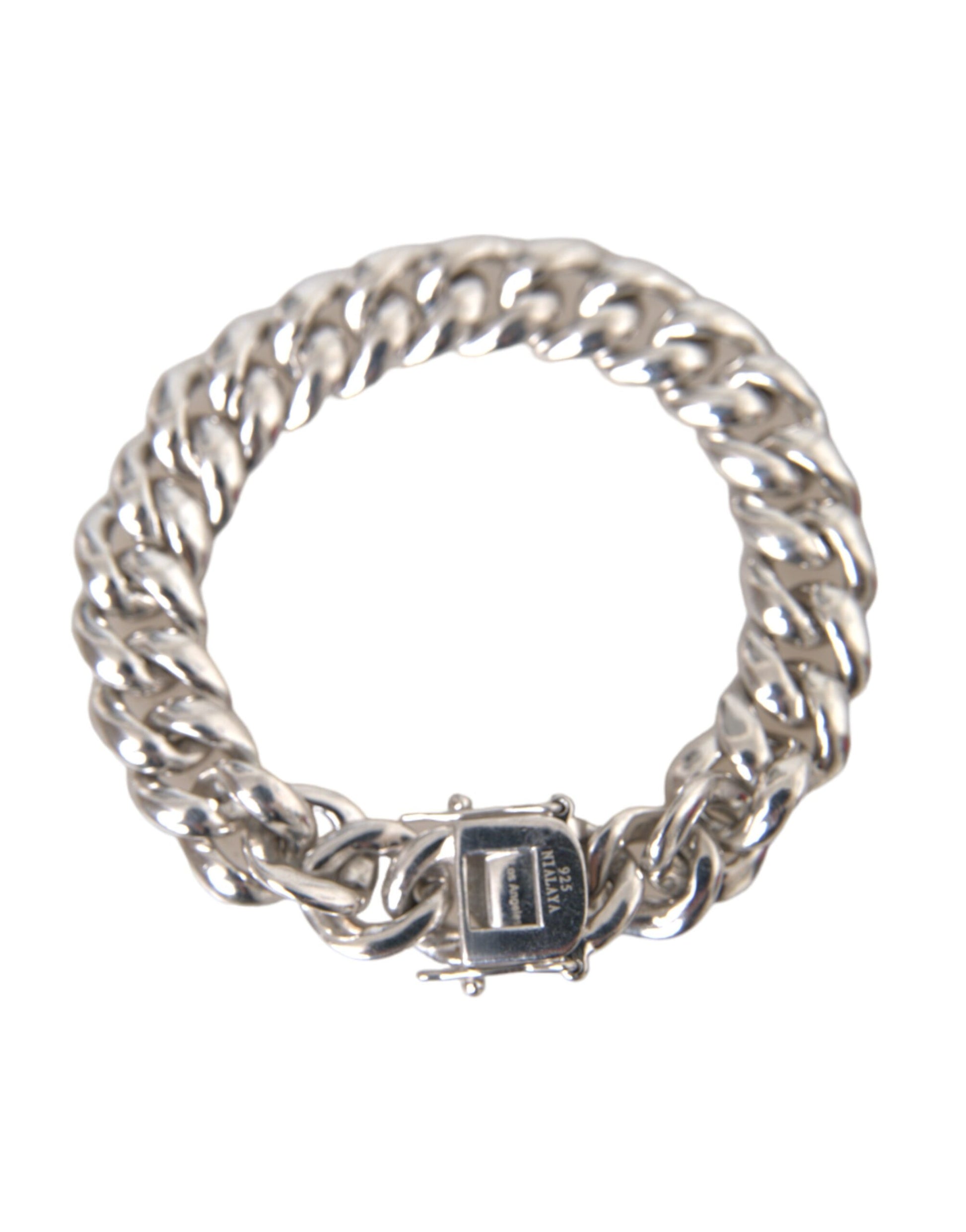 Solid Heavy Curb Link 925 Sterling Silver Bracelet Men