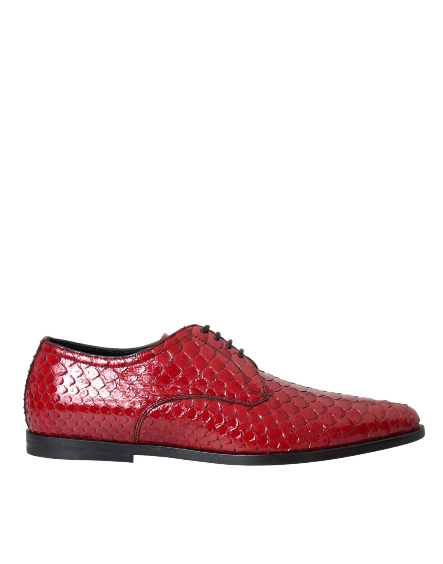 Red Textured Varnished Derby Men Formal Shoes