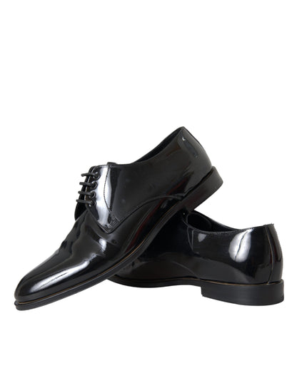 Black Patent Leather Derby Formal Dress Shoes