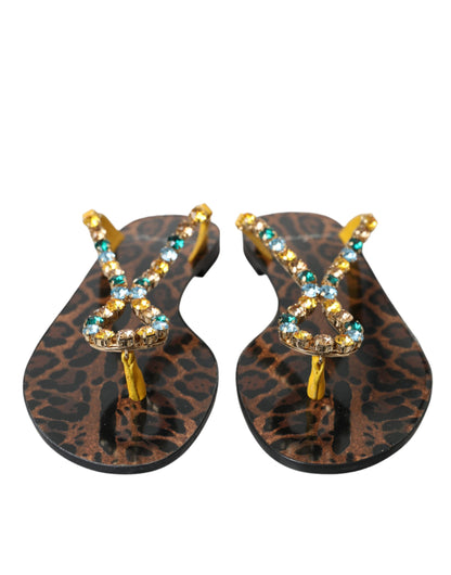 Multicolor Crystal Sandals Flip Flops Shoes